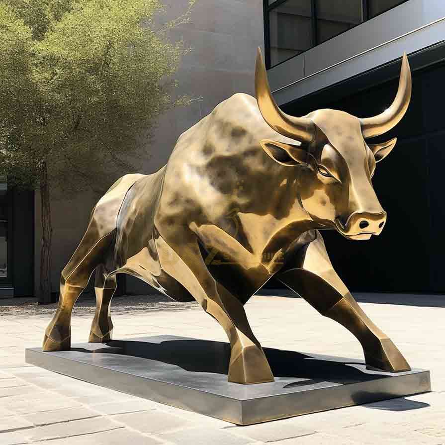 brass bull sculpture