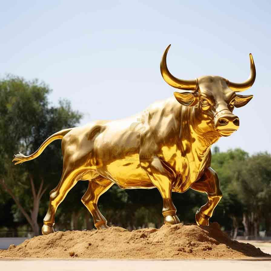 Brass bull statue