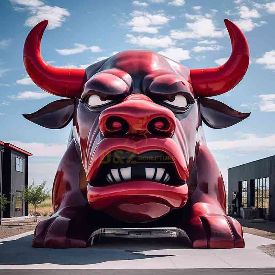 metal bull head sculpture