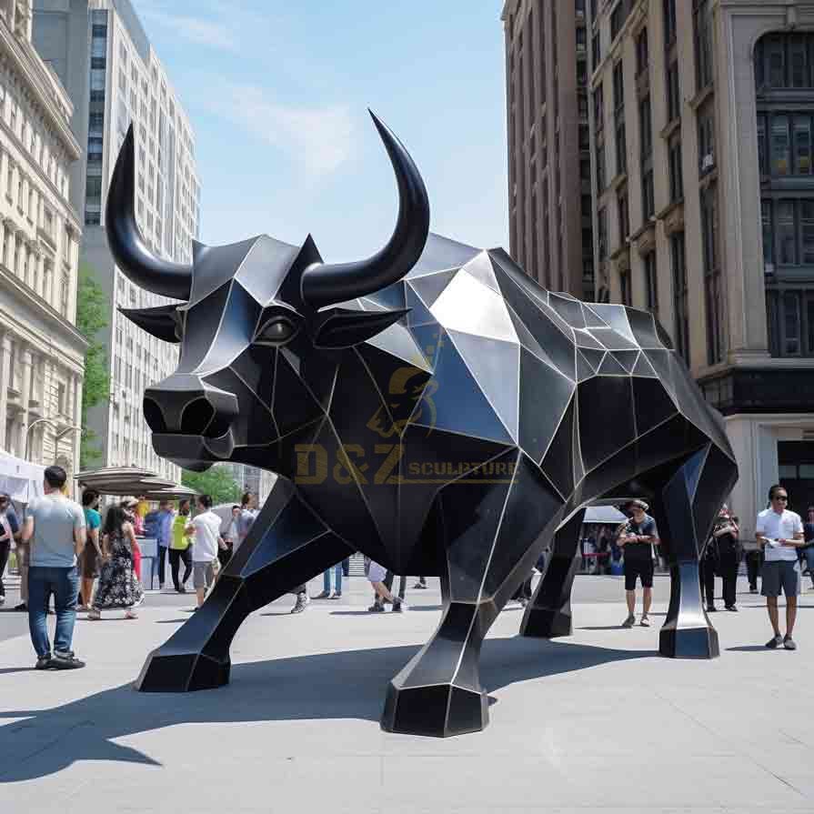 geometric bull market sculpture