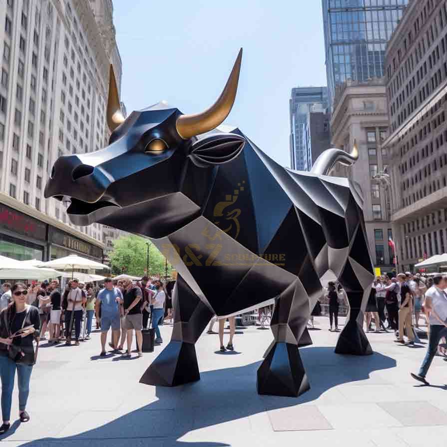 Black bull sculpture