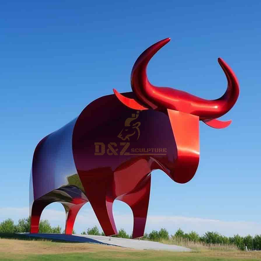 Large Red Abstract Bull Sculpture for Sale DZ-660