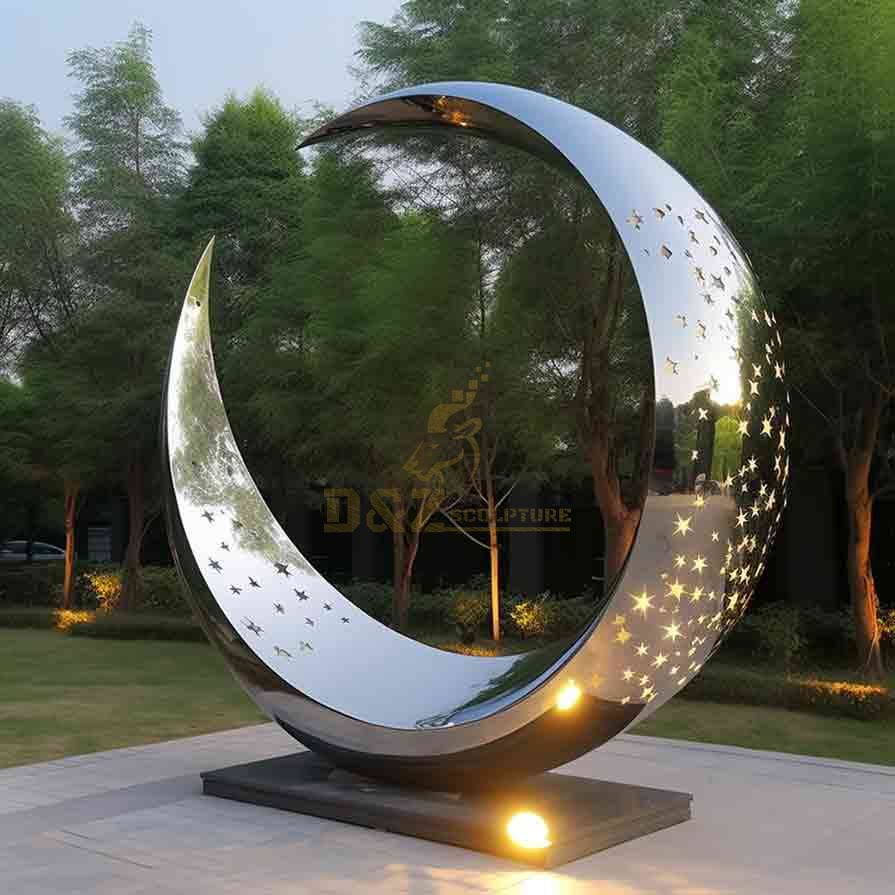 Outdoor Stainless Steel Crescent Moon Sculpture DZ-661