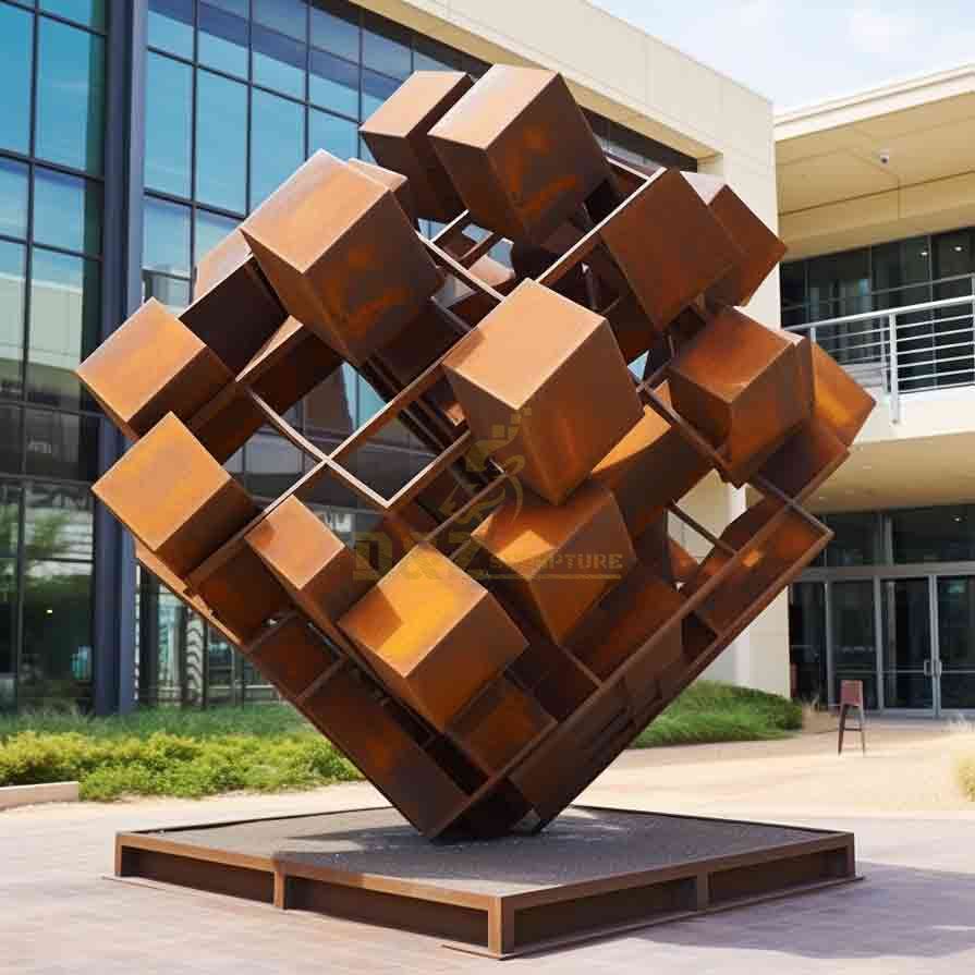 geometric abstract sculpture cube