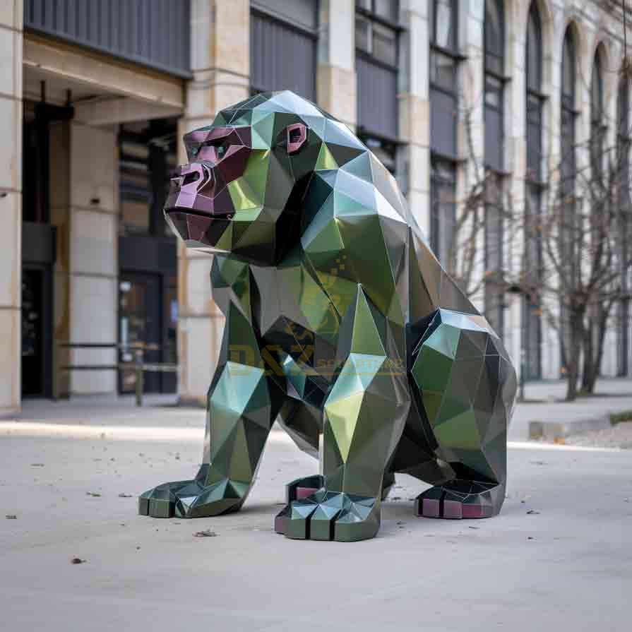 Metal gorilla sculpture