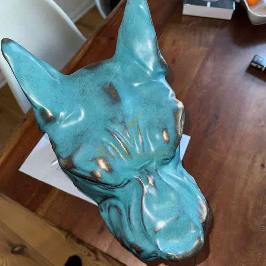 Vintage Bronze Dog Head Statue for Sale DZ-666