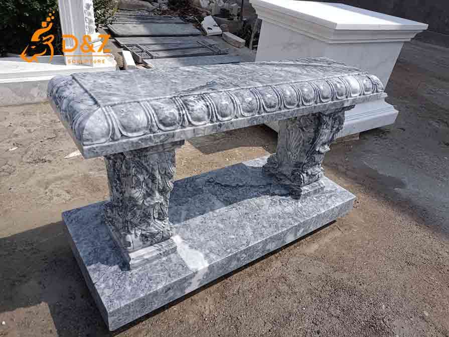 Beautiful Large Marble Sculpture Bench For Sale DZ-670