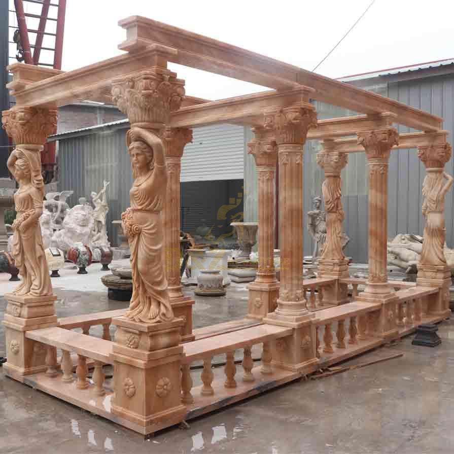 Natural Marble Sculpture Garden Gazebo for Sale DZ-674