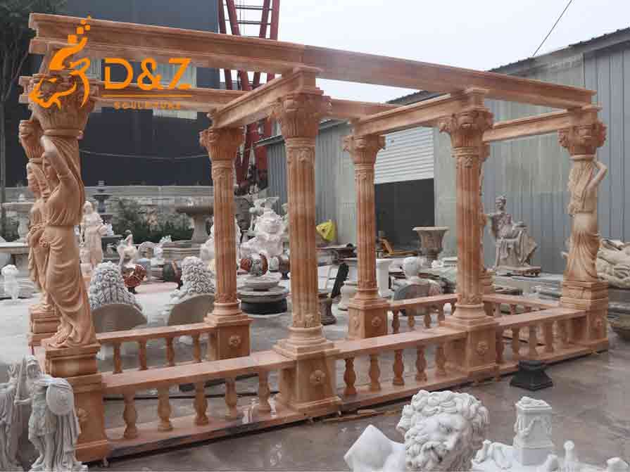 Natural Marble, Sculpture Garden Gazebo for Sale