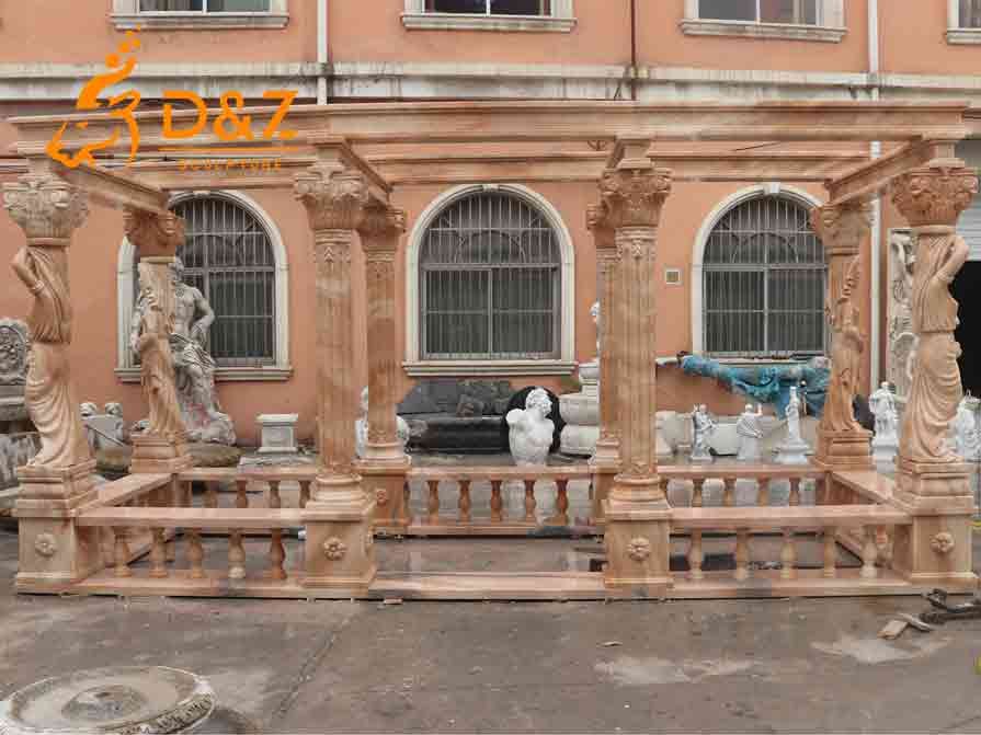 Natural Marble Sculpture Garden Gazebo for Sale DZ-674