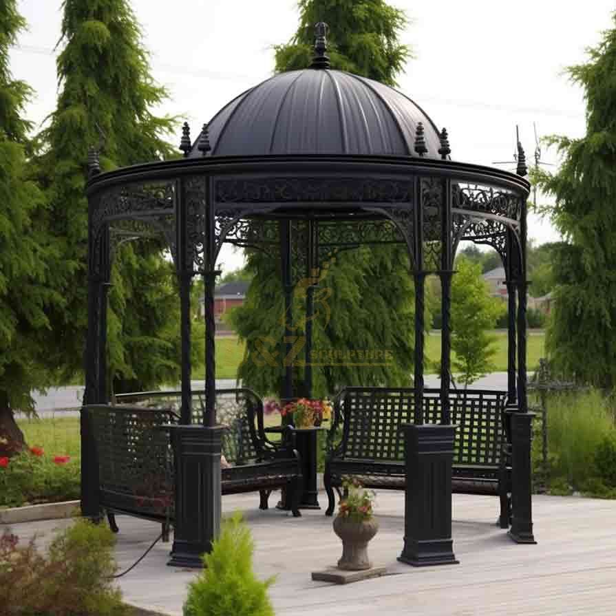 black metal gazebo