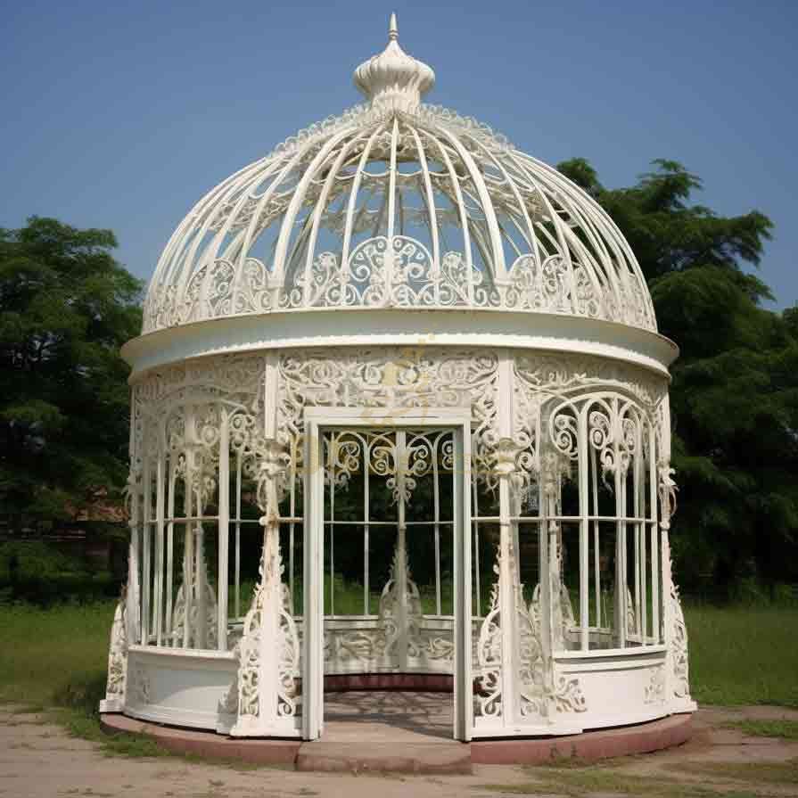 round metal gazebo garden decor