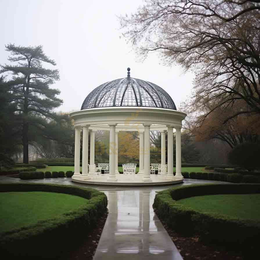 white marble gazebo garden decoration