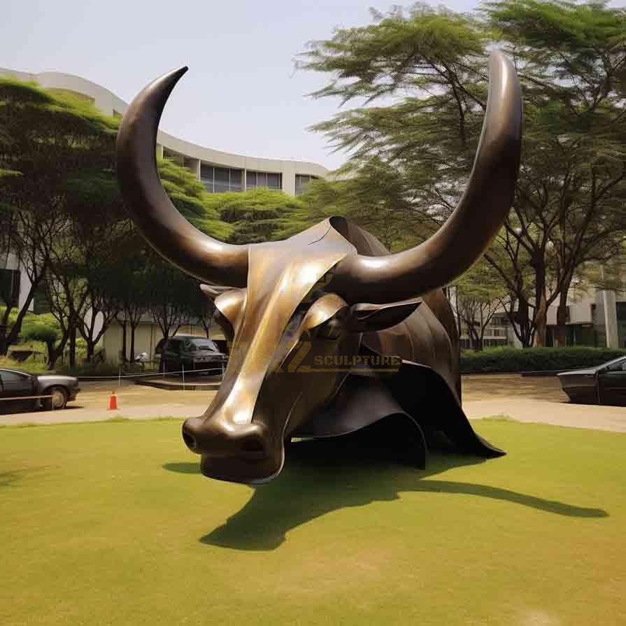 Large bronze bull statue for sale for public garden landscaping