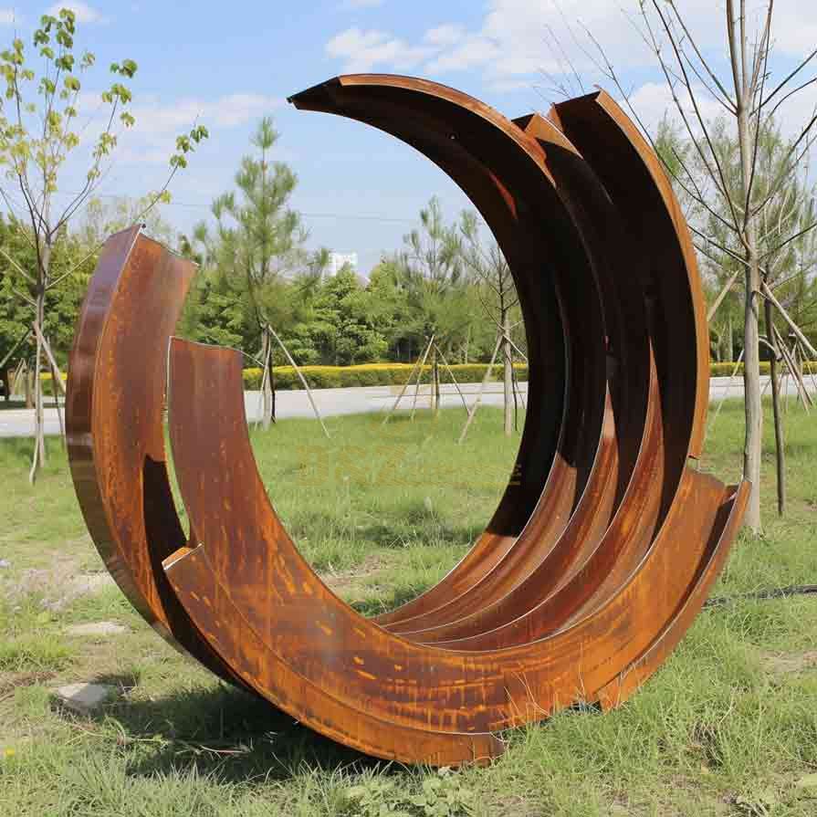 Corten Steel Circle Garden Art Sculpture