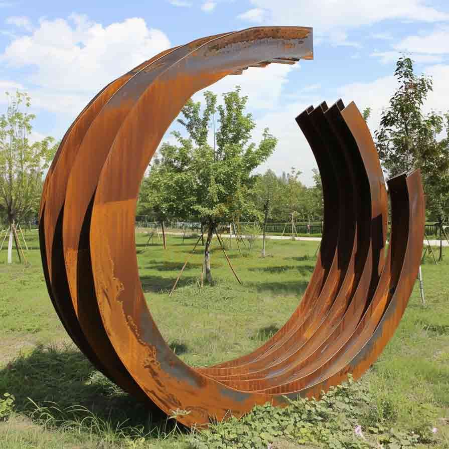 Large Corten Steel Circle Sculpture