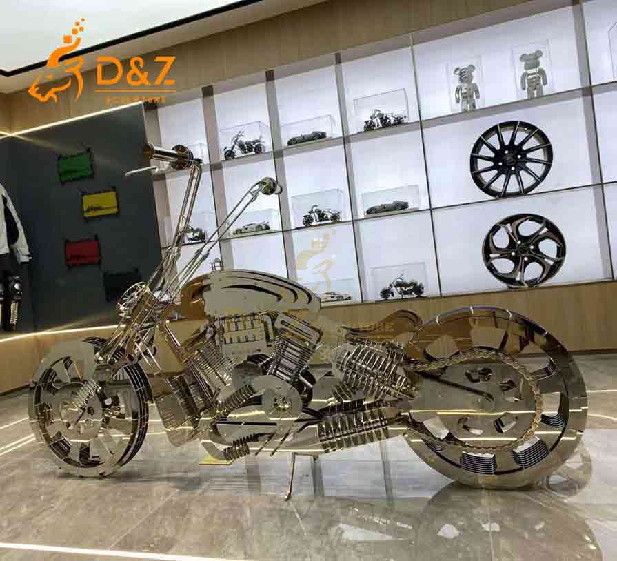 Metal motorcycle sculpture for motorcycle shop or exhibition booth