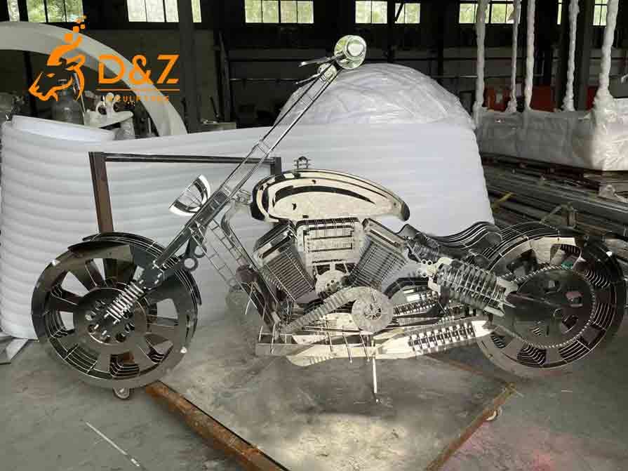 Multi-layer motorcycle metal  sculpture for sale