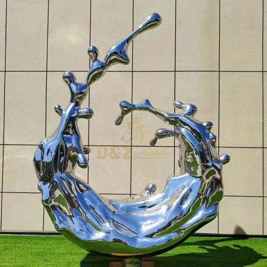 Large Metal Abstract Wave Sculpture