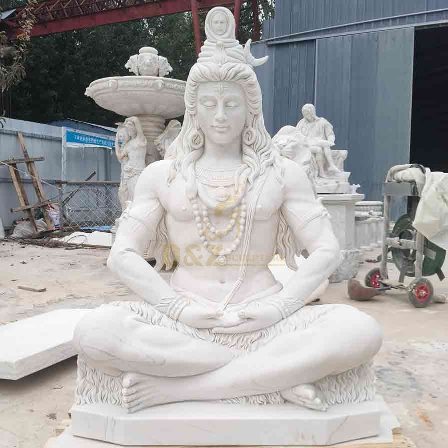 White Marble Indian God Shiva Statue For Sale