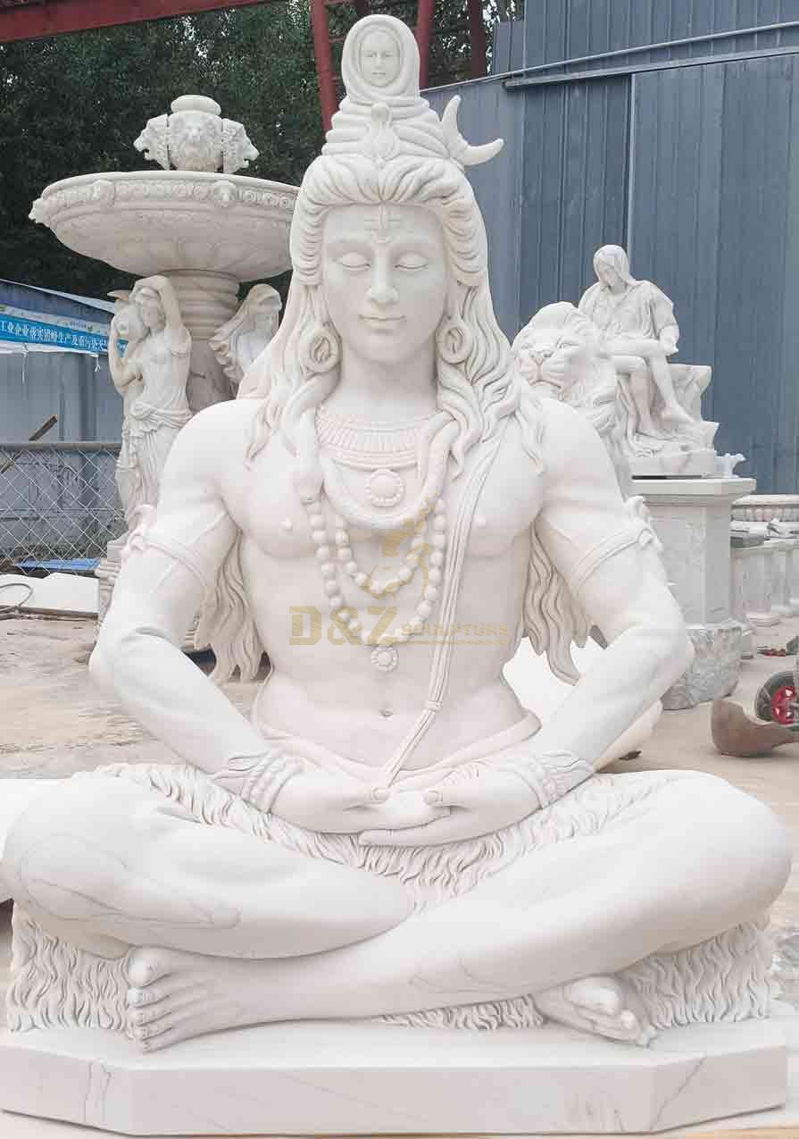 White Marble Indian God Shiva Statue