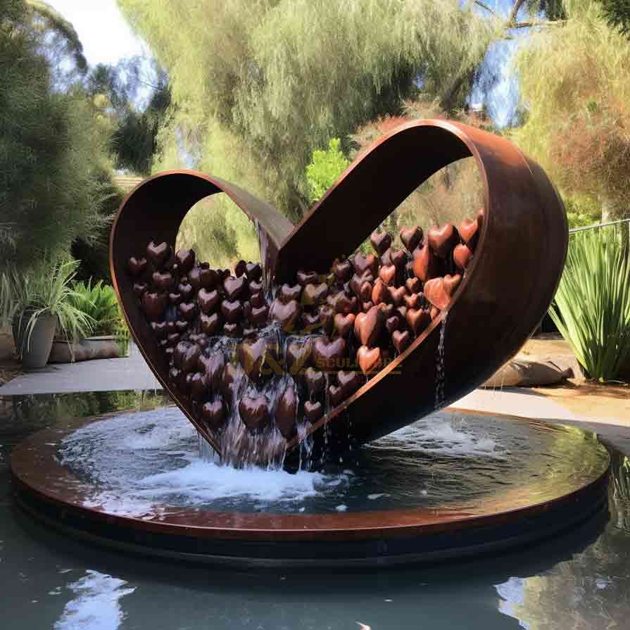 Other large metal heart fountain sculpture creative designs