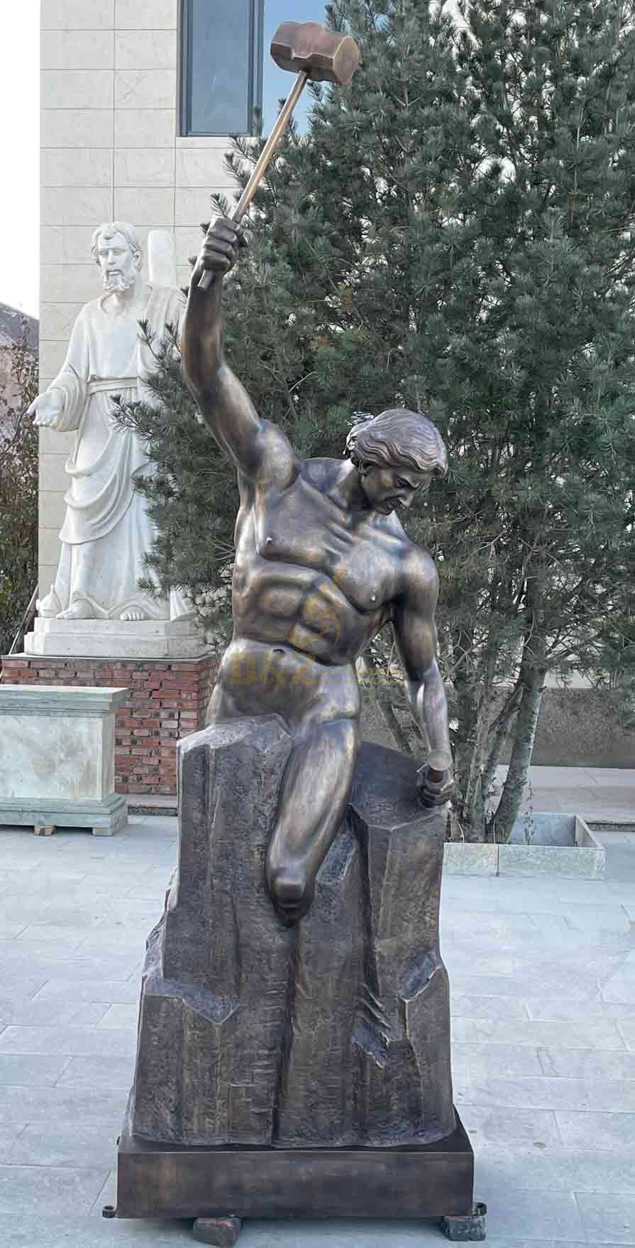 Bronze self made man statue for sale