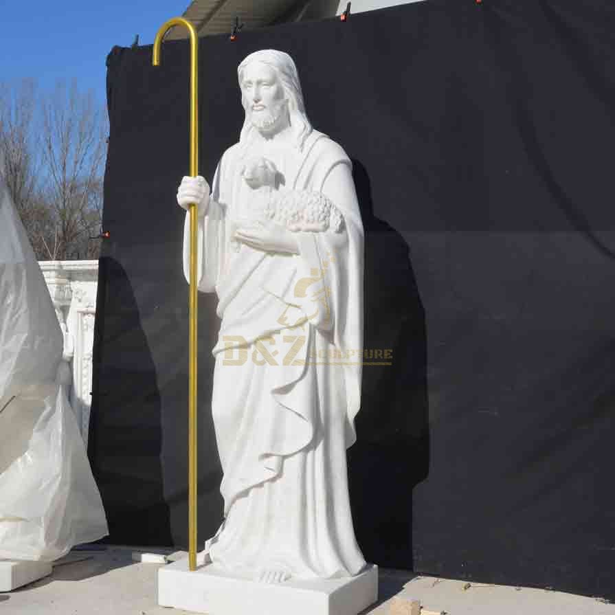 Marble Jesus with Goat statue for sale