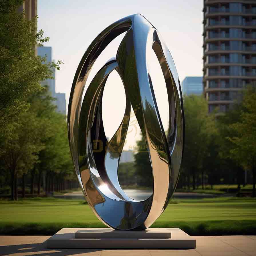 Large Abstract Stainless Steel Egg Sculpture for Park