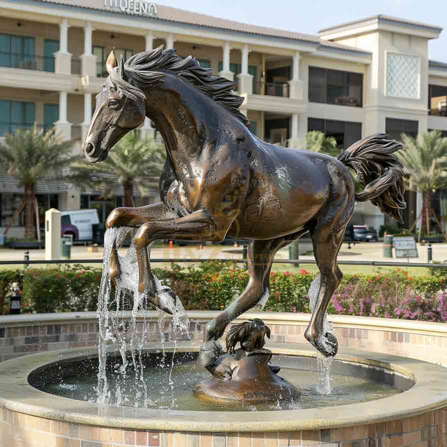 Outdoor Bronze Horse Fountain Sculpture