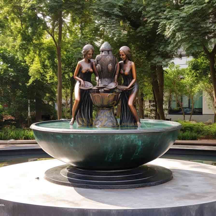 Large bronze fountain statue