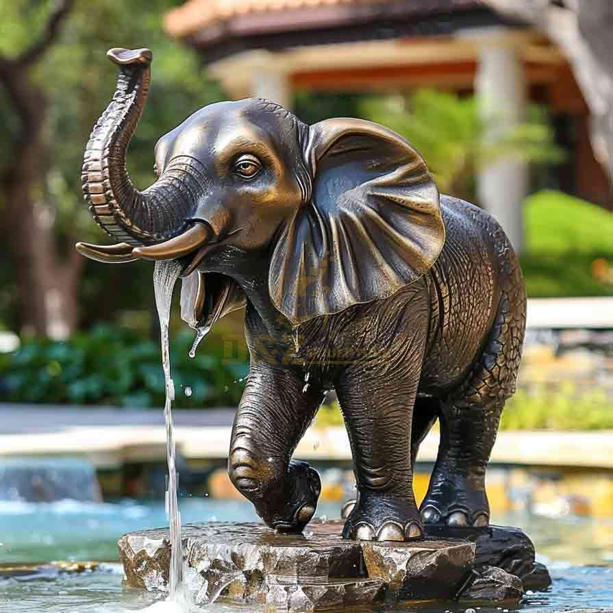 bronze elephant water fountain