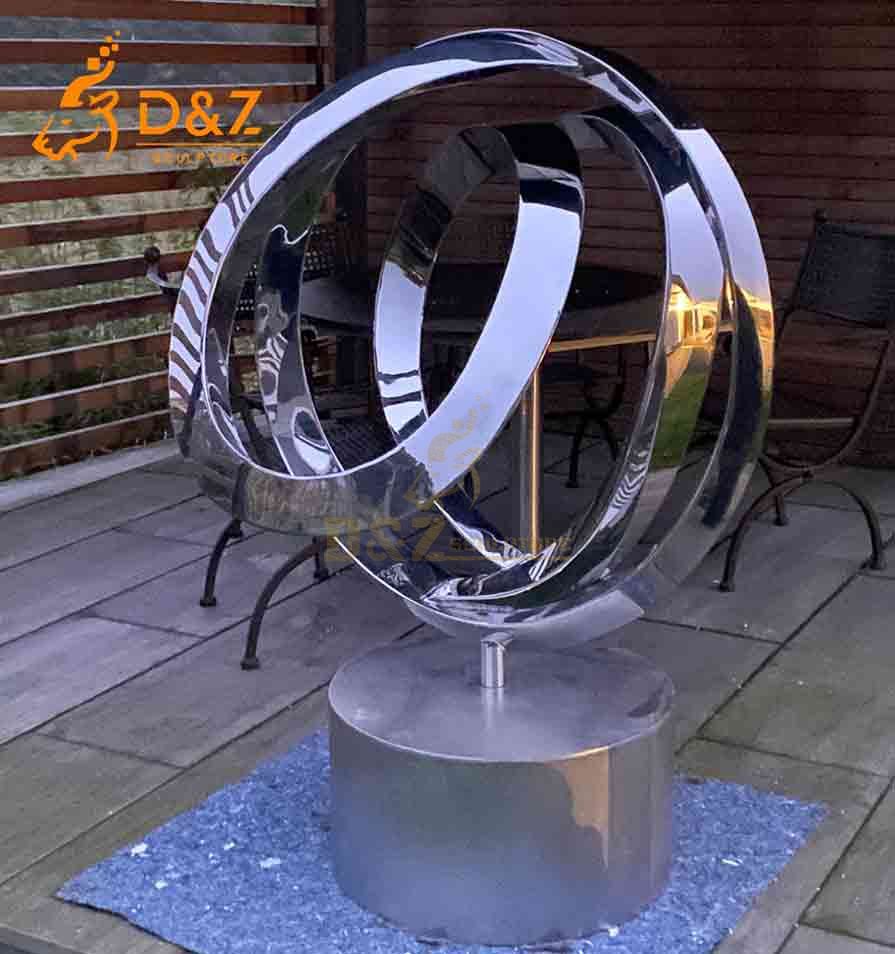 Mirror stainless steel circle art sculpture 2