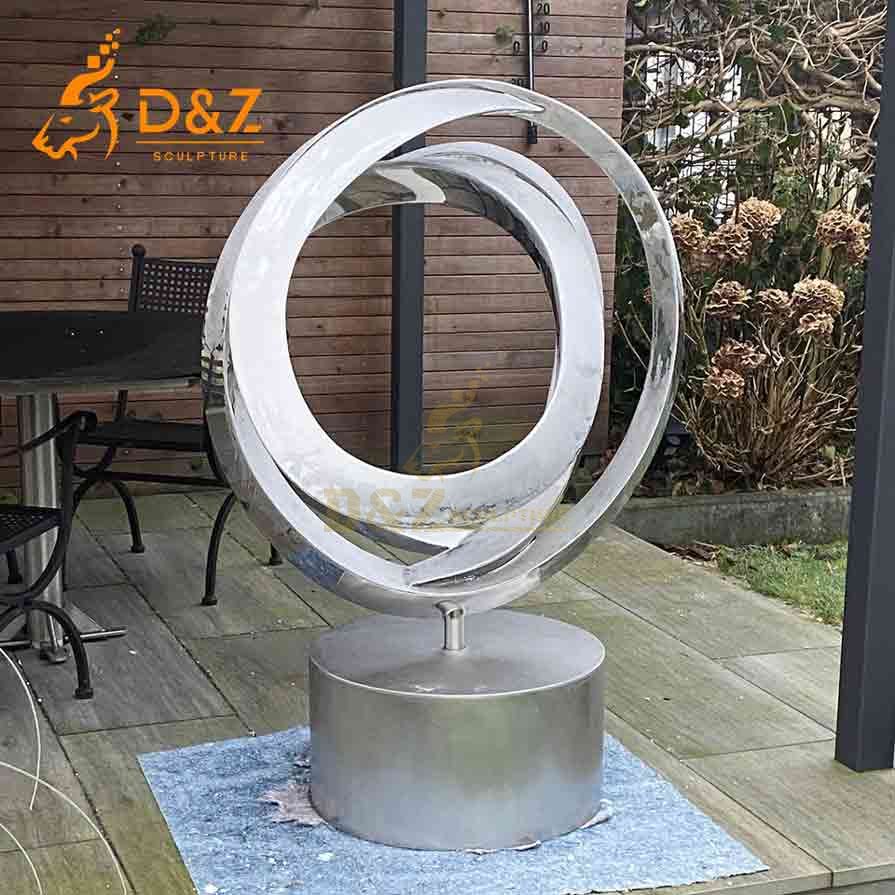 Mirror stainless steel circle art sculpture 4