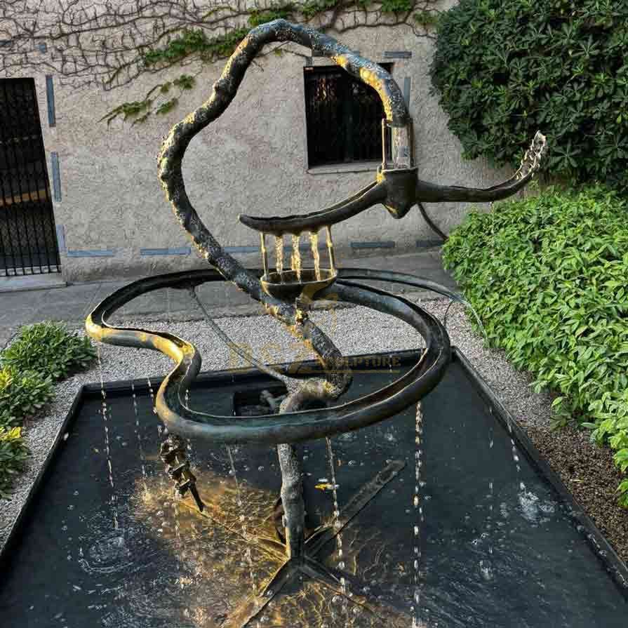 Outdoor tree bronze fountain sculpture, installation effect