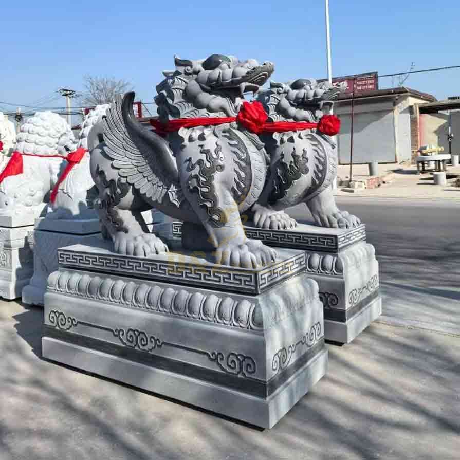 Large marble Pixiu statue for sale