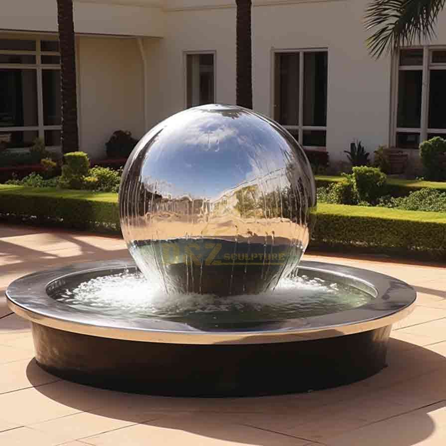 Large sphere water fountain outdoor