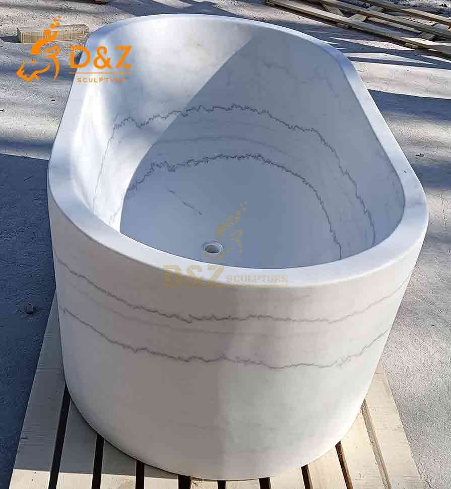 White marble luxury modern bathtub sculpture for hotel