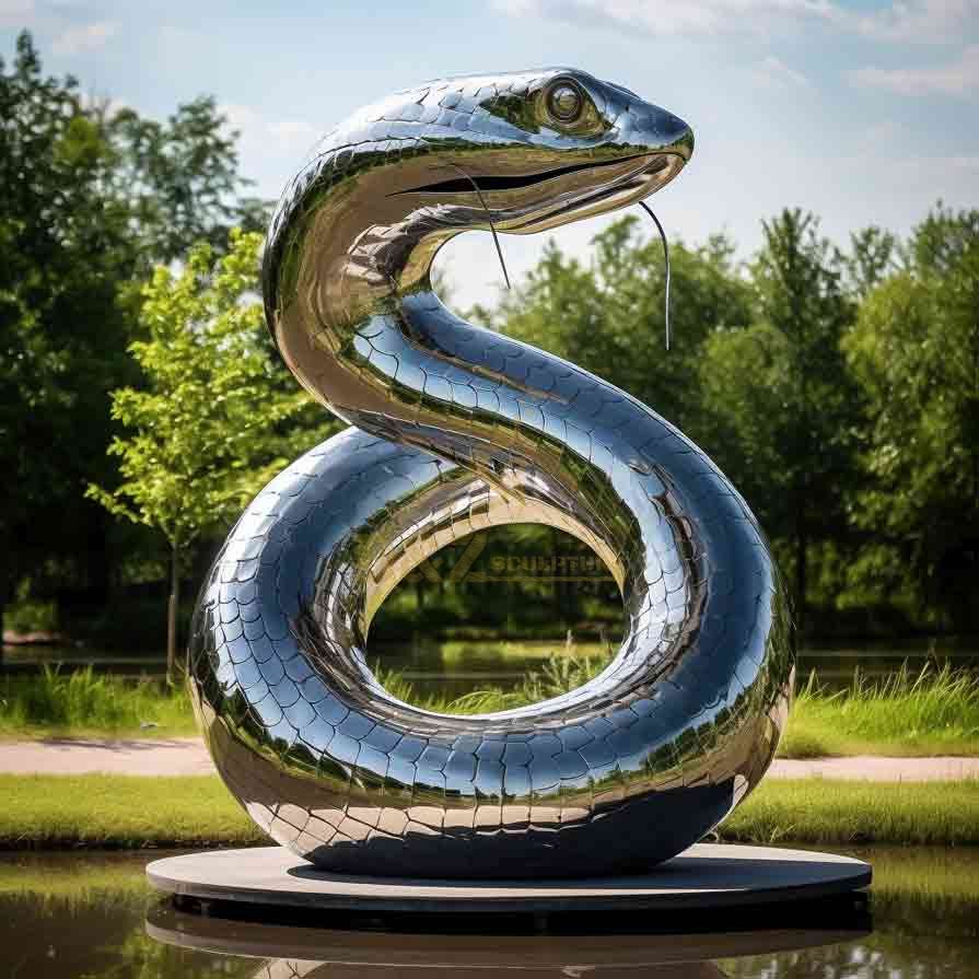 Large Metal Snake Sculpture