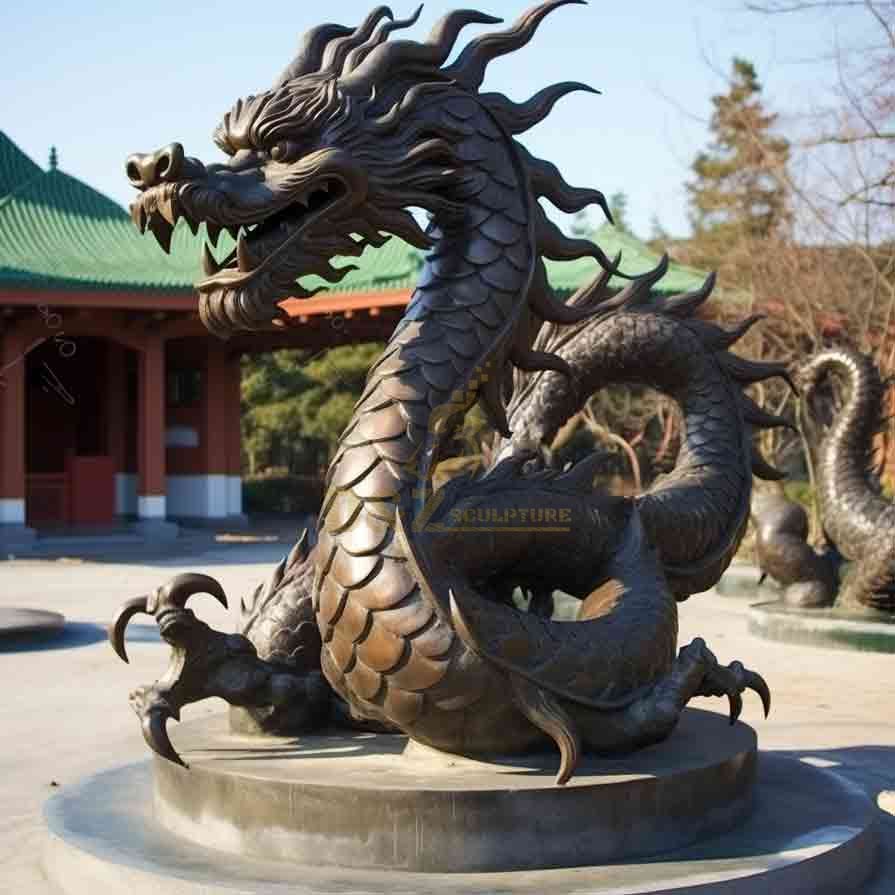 outdoor bronze Chinese dragon sculpture for sale