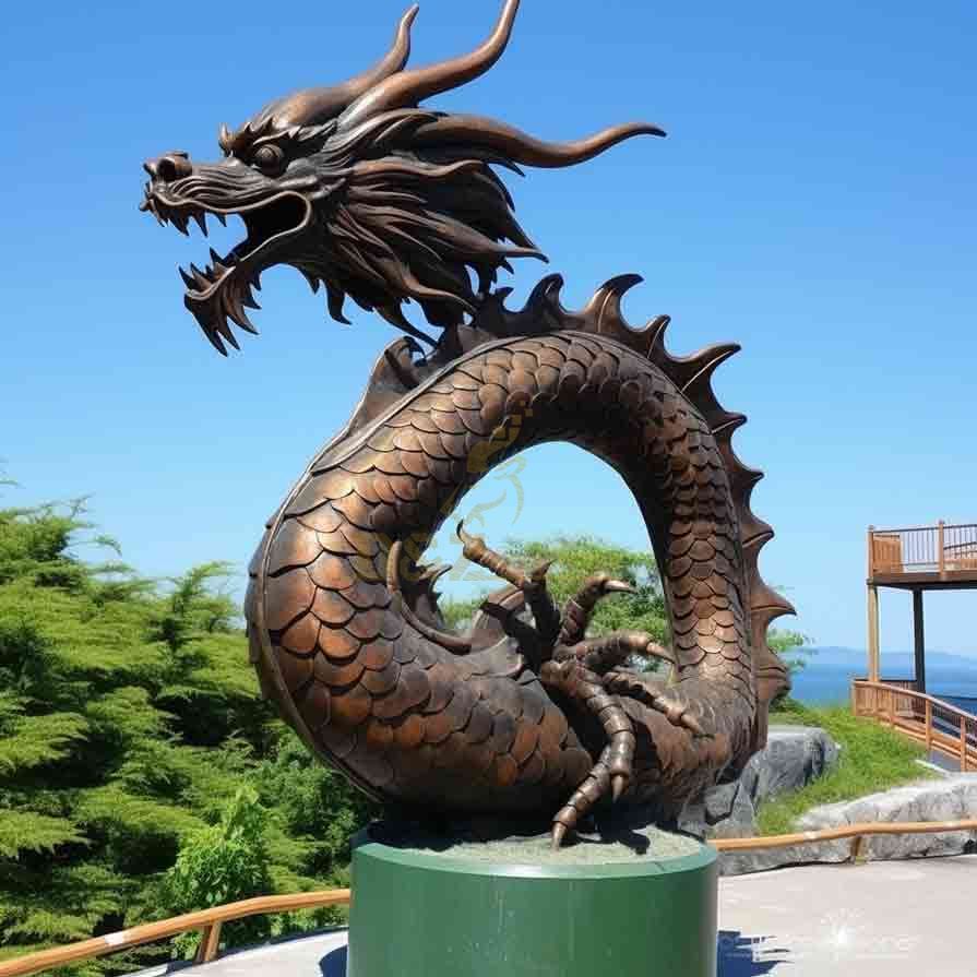 bronze Chinese dragon sculpture 6