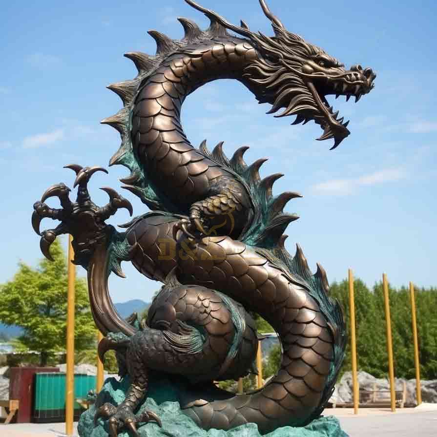 Outdoor Bronze Chinese Dragon Sculptures for Sale DZ-714