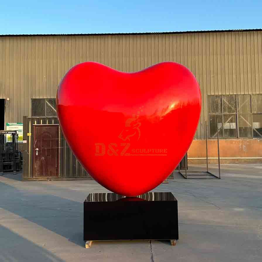 Large Metal Red Heart Sculpture Love Theme 2