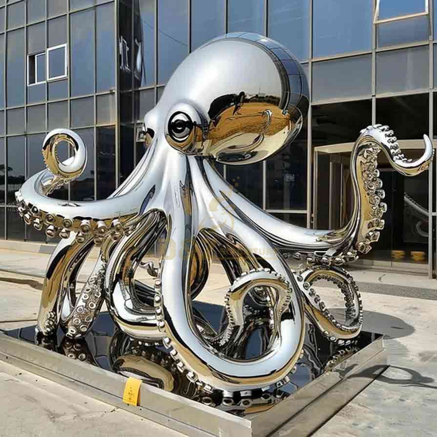 Stainless Steel Octopus Sculpture For Sale 2