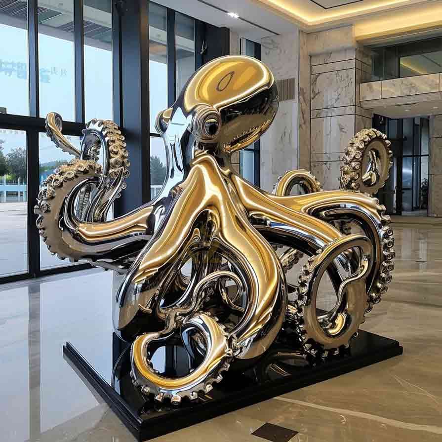 Stainless Steel Octopus Sculpture For Sale 4