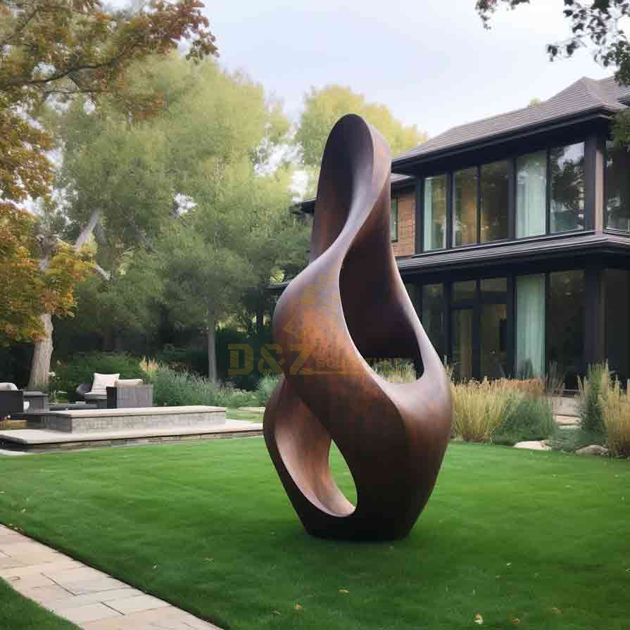 Large Corten Steel Modern Abstract Sculpture Villa Project 1