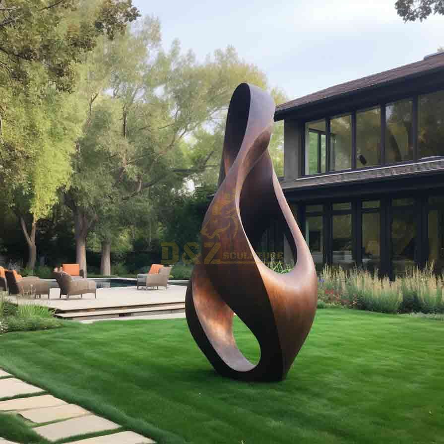 Large Corten Steel Modern Abstract Sculpture Villa Project 2