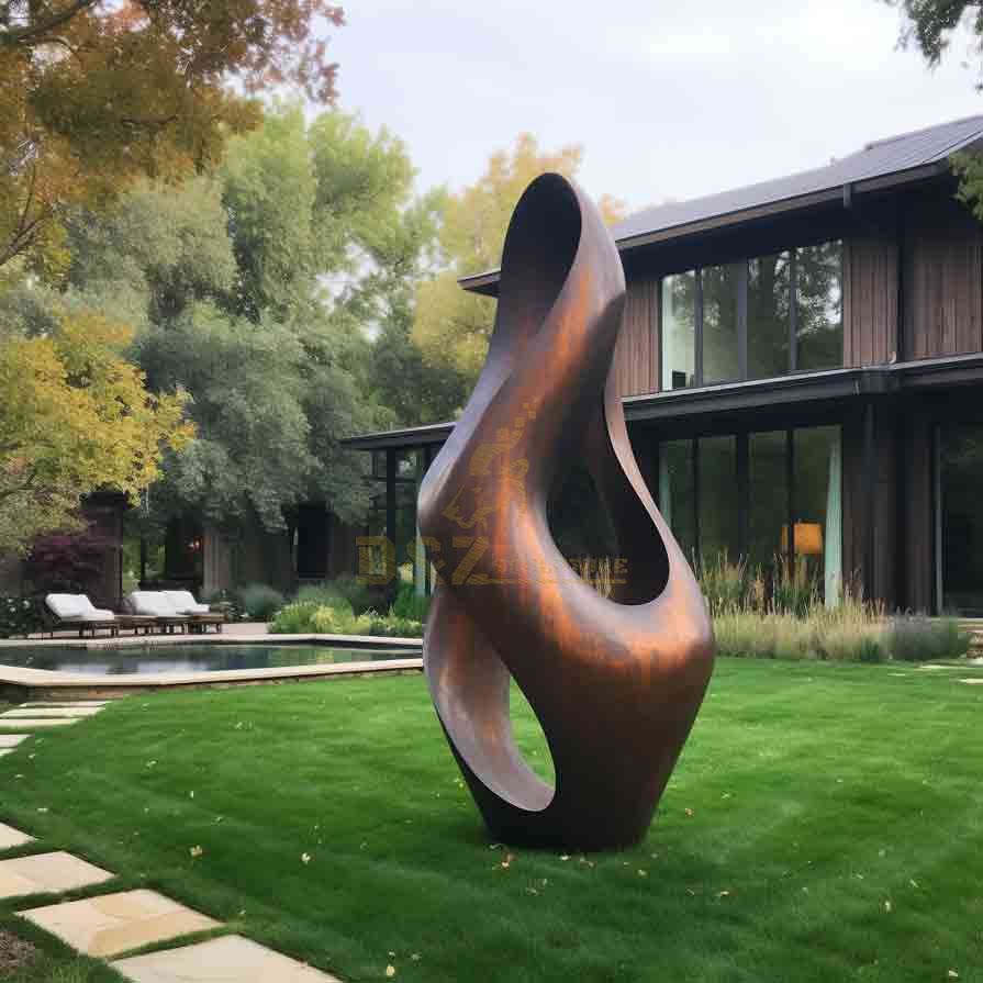 Large Corten Steel Modern Abstract Sculpture Villa Project 3