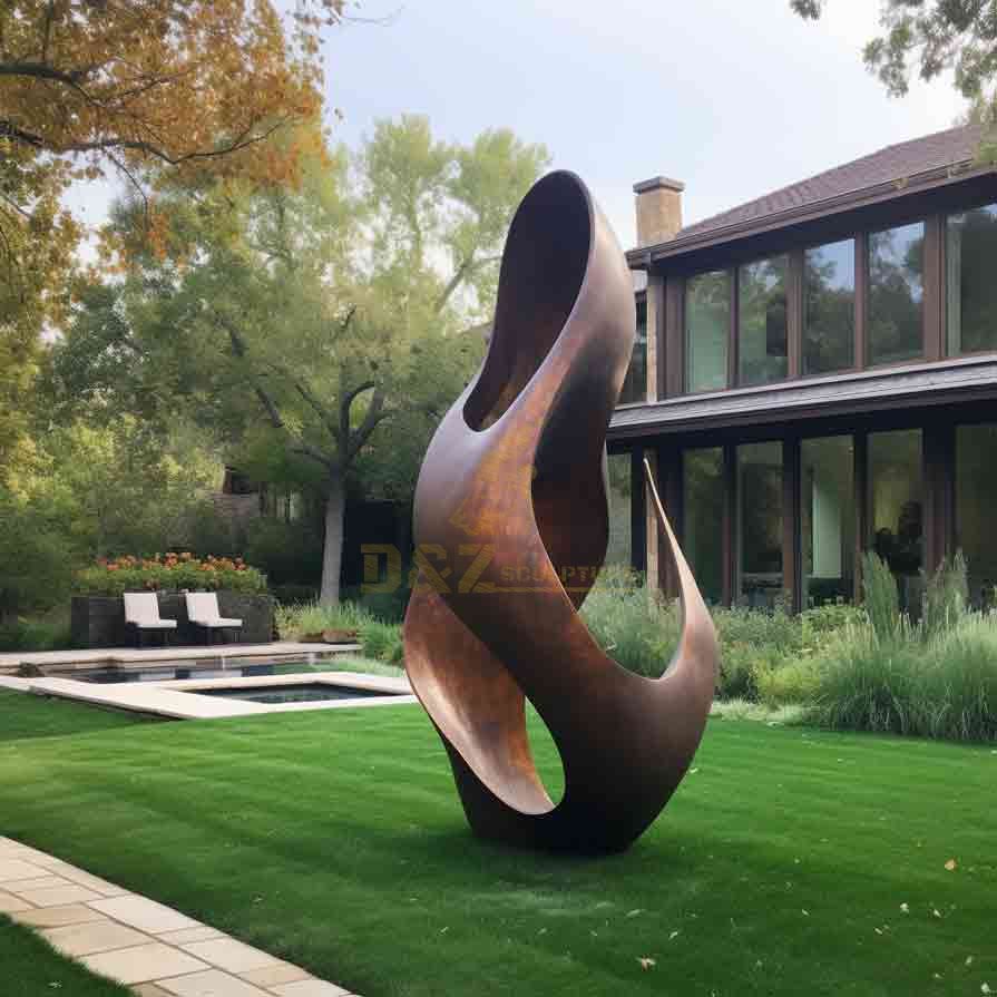 Large Corten Steel Modern Abstract Sculpture Villa Project 4