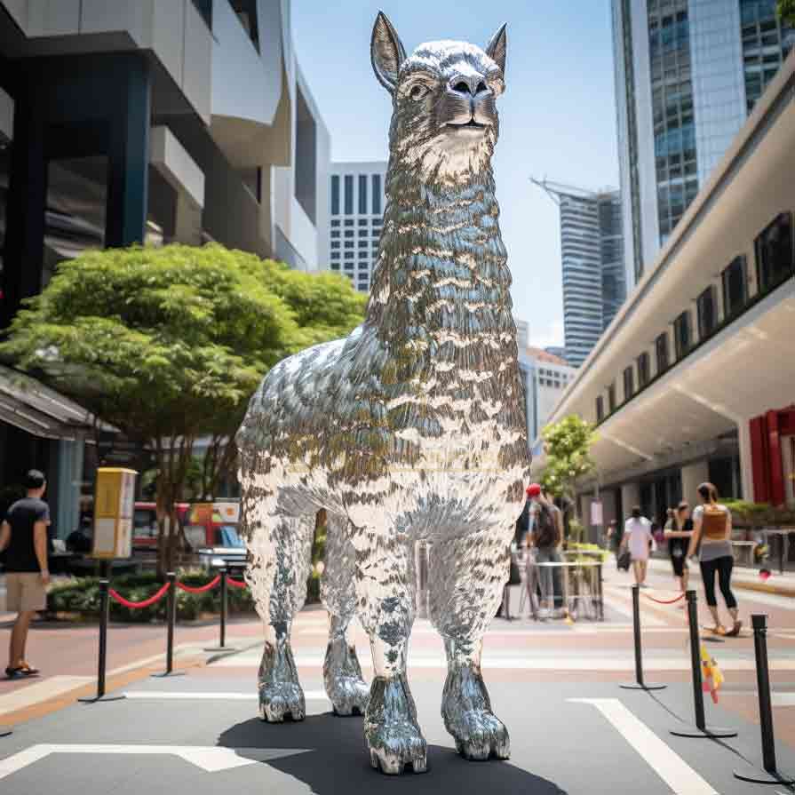 Large Stainless Steel Alpaca Sculpture for Sale 1